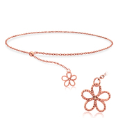 Rose Gold Plated Flower Silver Bracelet BRS-446-RO-GP